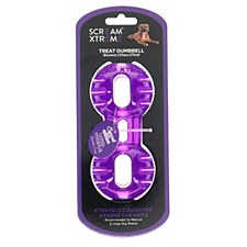 Scream Xtreme Treat Dumbbell for Medium & Large Dog Breeds Purple