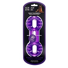 Scream Xtreme Treat Dumbbell for Extra Large Dog Breeds Purple
