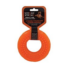 Scream Xtreme Treat Tyre for Medium & Large Dog Breeds Orange