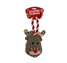 Allpet Snuggle Friends Deer with Rope Christmas Dog Toy