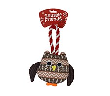 Allpet Snuggle Friends Owl with Rope Christmas Dog Toy