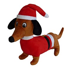 K9 Homes Dachshund with Hat Christmas Dog Toy