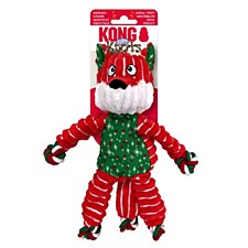 KONG Holiday Floppy Knots Fox Christmas Dog Toy