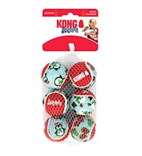 KONG Air Squeaker Tennis Balls Medium Christmas Dog Toys (6 Pack)
