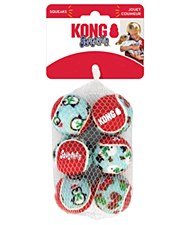 KONG Air Squeaker Tennis Balls Small Christmas Dog Toys (6 Pack)