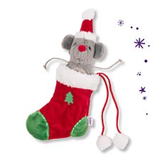 Kazoo Kitty Mouse in Stocking Christmas Cat Toy