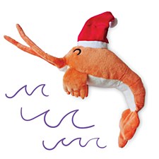 Kazoo Plush Aussie Prawn Christmas Dog Toy