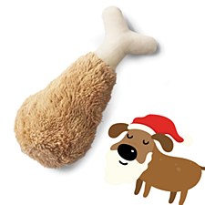 Kazoo Plush Drumstick Medium Christmas Dog Toy