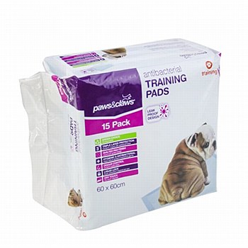 Paws &amp; Claws Antibacterial Training Pads 15 Pack