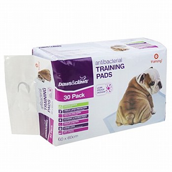 Paws &amp; Claws Antibacterial Training Pads 30 Pack