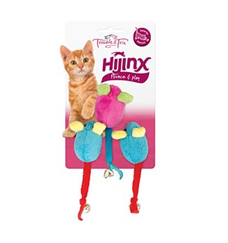Trouble &amp; Trix HiJinx Mice with Bells Cat Toys (3 Pack)