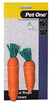 Pet One Carrot Vegie Rope Chews Small Pet Treats (2 Pack)