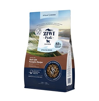 Ziwi Peak Steam &amp; Dried Beef with Pumpkin Recipe Dry Dog Food 1.5kg