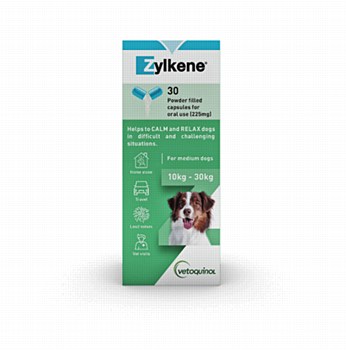Zylkene 225mg Nutritional Supplement for Dogs 10kg to 30kg (30 Capsules)