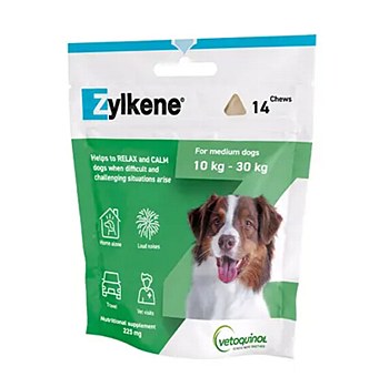 Zylkene 225mg Anxiety &amp; Behaviour Chews for Dogs 10kg to 30kg (14 Pack)