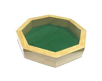 10" Wood Octagonal Dice Tray