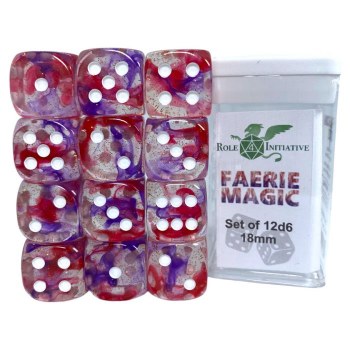 12 Set d6 18mm Faerie Magic Dice
