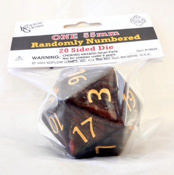 20-sided Die: 55mm Black Rose gold