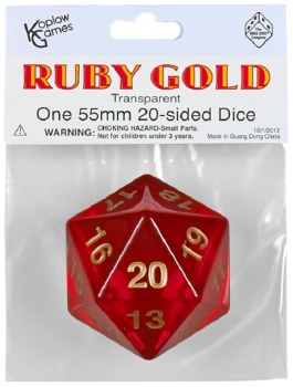 20-Sided Die: 55mm Ruby gold