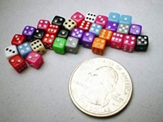 Mini D6 5mm Assorted Opaque Dice