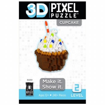3D Pixel Puzzles - Cupcake