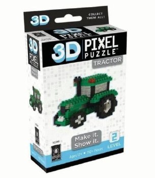 3D Pixel Puzzle - Tractor