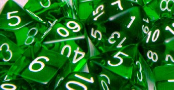 Polyhedral Large 7-die set: Emerald Dragon Shimmer