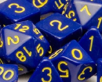 Polyhedral Large 7-die set: Opaque Dark Blue
