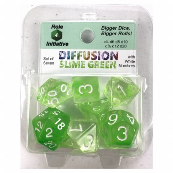 Polyhedral Large 7-die set: Slime Green