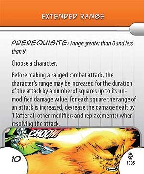 Heroclix Armor Wars F005 Extended Range Feat Card