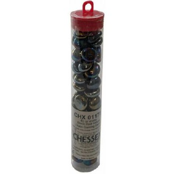 Glass Stone Tubes: 20 Black Opal Iridized