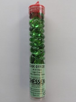 Glass Stone Tubes: 20 Light Green