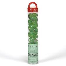 Glass Stone Tubes: 20 Green Catseye