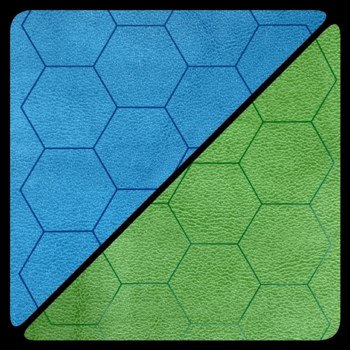 Chessex Reversible Battlemat: Hex - Blue/Green