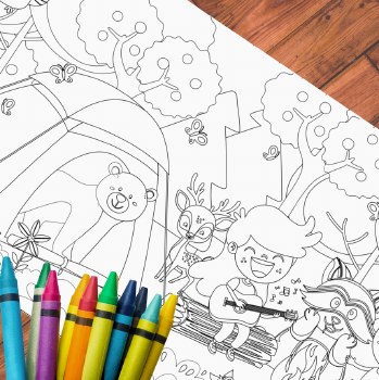 Coloring Tablecloth: Camping