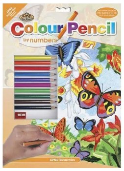 Color Pencil by Number: Butterflies