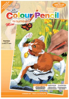 Color Pencil by Number Mini: Kitten &amp; Butterfly