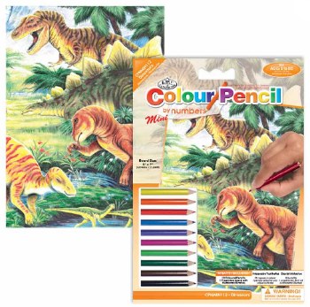 Color Pencil by Number: Dinosaurs