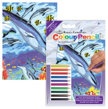 Color Pencil by Number: Sea Creatures