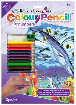 Color Pencil by Number: Sea Animals