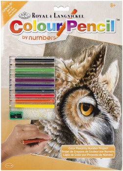 Color Pencil by Number: Sepia Owl