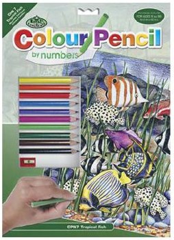 Color Pencil by Number: Tropical Fish