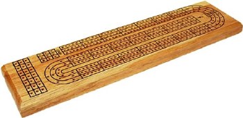 Cribbage: 3-track Oak Cribbage Board