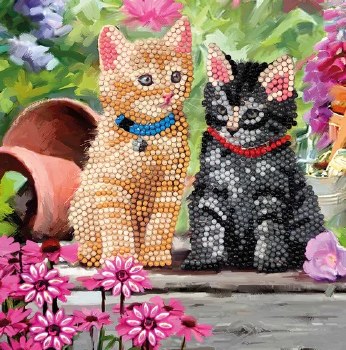 Crystal Art Card Kit Cat Friends