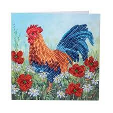 Crystal Art Card Kit - Cockeral in the Feild