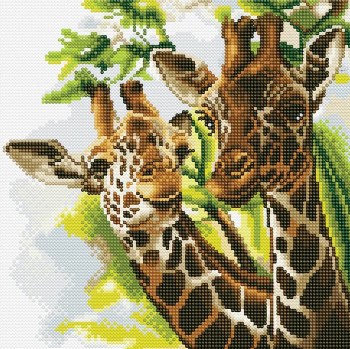 Crystal Art Framed Canvas Kit - Friendly Giraffes
