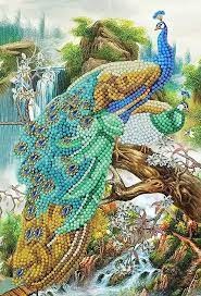 Crystal Art Notebook Kit - Peacock Waterfall
