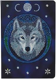Crystal Art Notebook Kit - Lunar Wolf