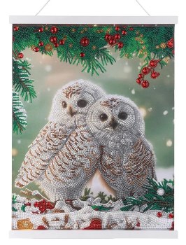 Crystal Art Scroll Kit - Snowy Owls Sanctuary