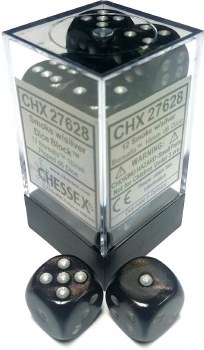 D6 12-die set: 16mm Borealis Smoke/silver